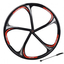 MBZL Parti di ricambio MBZL Ruota Cerchio Bici, 26 Pollici a 5 Razze Mountain Bike Integrated Set Freni a Disco in Lega di magnesio Set rotelle, Nero (Size : Rear Wheel)