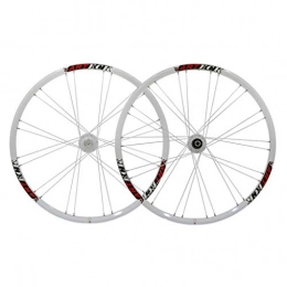 MBZL Parti di ricambio MBZL Ruota Cerchio Bici, 26 Pollici Mountain Wheel Set Biciclette 2 Cuscinetto sgancio rapido del Freno a Disco Double Wall (Color : White)