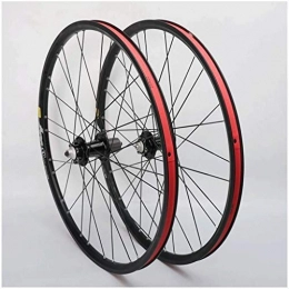 MGE Ruote per Mountain Bike Mountain Bike 26 inch Wheels Double Wall Dischi Freno a Disco MTB Bicycle Wheel Set Cassette mozzo Cuscinetto sigillato QR Bike Wheel (Color : bBlack)