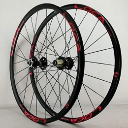 PASAK Ruote per Mountain Bike Mountain Bike Wheel Set freni a disco 26 " / 27.5" in lega di alluminio sabbiatura anodo Rim sei artiglio 8-12 Velocità 24 Articolo piatto raggi neri mozzo Rosso Trademark Quick Release (una coppia di r