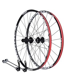 SHKJ Parti di ricambio Mountain Bike Wheelset 26 / 27.5" Freno A Disco Rilascio Rapido Alluminio Set Ruote Bici Cerchi Doppia Parete Mozzo Dritto per 8 9 10 11 velocità Cassette (Color : Black, Size : 26 inch)