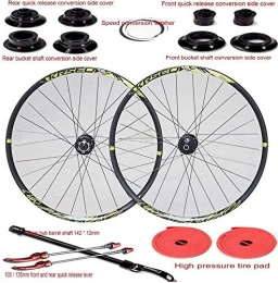 LIMQ Parti di ricambio MTB Bicicletta 26" Mountain Bike Set di Ruote Cerchio A Doppia Parete Cerchio in Lega Leggera Freno A Disco 8-12 velocità Cassetto Sollevamento Cuscinetto Sigillato, A