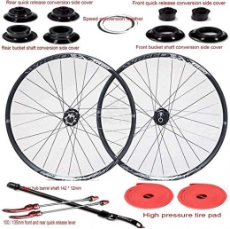 LIMQ Parti di ricambio MTB Bicicletta 26" Mountain Bike Set di Ruote Cerchio A Doppia Parete Cerchio in Lega Leggera Freno A Disco 8-12 velocità Cassetto Sollevamento Cuscinetto Sigillato, C