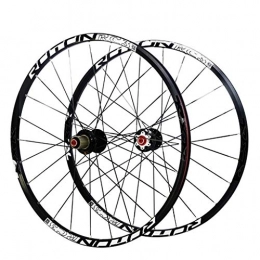 LHHL Ruote per Mountain Bike MTB Set Ruote Bici 26" / 27.5" Cerchio in Lega Doppia Parete Ruota Bicicletta Cassette Hub Cuscinetto Sigillato QR 9-11Speed Freno Disco 24H 120 Suoni (Color : Black, Size : 27.5")