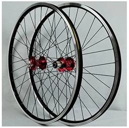 SHKJ Parti di ricambio MTB Wheelset 26 / 27.5 / 29 Pollici Disco / Freno A Cerchio Ruota Anteriore della Bicicletta Posteriore 32 Raggi Mountain Bike Cerchi 7 8 9 10 velocità Cassette QR Hub (Color : Red, Size : 26")