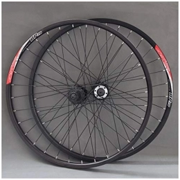 SHKJ Parti di ricambio MTB Wheelset 26 / 27.5 Pollici Freno A Disco Anteriore della Bicicletta Ruota Posteriore 36 Raggi Mountain Bike Cerchi 8 9 10 velocità Cassette QR Hub (Color : Black, Size : 26inch)