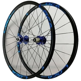 MYKINY Ruote per Mountain Bike MYKINY Ruote for Mountain Bike con Freno A Disco, 24 Fori 3, 0mm, Raggi Piatti Base Torre A Sei Artigli Set Di Ruote MTB 26 / 27, 5 / 29 Pollici Cerchio Ultraleggero Ruote (Color : Blue hub, Size : 29inch