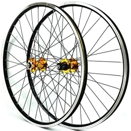 NEZIAN Parti di ricambio NEZIAN 26 27, 5 29 Pollici Set Ruote per Mountain Bike MTB Rilascio Rapido Set di Ruote per Bicicletta Cerchio in Lega Alluminio Freni A Disco 32 Buche per 7-12 velocità (Color : Gold, Size : 26 inch)