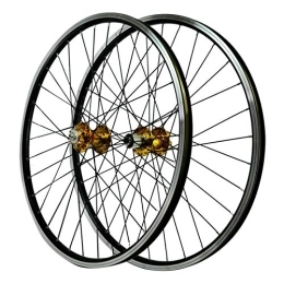 NEZIAN Ruote per Mountain Bike NEZIAN 26" Ruote per Bicicletta, Ruota del Ciclo 32H Mozzo Anteriore 2 Posteriore 4 Cuscinetti Freno A Disco Ruote per Mountain Bike Freno A V. (Color : Yellow)