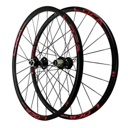 NEZIAN Parti di ricambio NEZIAN Bici Ruote 27, 5 Pollici, Cerchio MTB A Doppia Parete Ruota Anteriore per Bicicletta 24 Fori Mountain Bike Rilascio Rapido 8 / 9 / 10 / 11 / 12 velocità (Color : Red, Size : 27.5in)