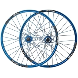 NEZIAN Parti di ricambio NEZIAN Mountain Bike Wheelset da 26 Pollici Cuscinetto a Sfera Schrader Valvola 32 Raggi 7 / 8 / 9 velocità Volano in Lega di Alluminio (Color : Blue)