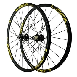 NEZIAN Ruote per Mountain Bike NEZIAN Ruote per Bicicletta, 26 / 27, 5'' Cerchio per Mountain Bike A Due Piani Lega di Alluminio 24 Fori Rilascio Rapido 8 / 9 / 10 / 11 / 12 velocità (Color : Yellow, Size : 26in)