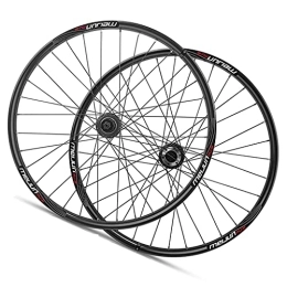 NEZIAN Parti di ricambio NEZIAN Set Ruote per Bicicletta Ruota MTB Mountain Bike 26 Pollici Freno A Disco Rilascio Rapido Cerchio in Lega Alluminio Supporta Pneumatici 1.35-2.35 (Color : Schwarz)