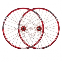 QERFSD Parti di ricambio QERFSD Set di Ruote per Bici 26 Pollici Ruota Anteriore Posteriore Bicicletta Doppio Muro Cerchio MTB 32H Rilascio Rapido Ruote Ciclismo per Cassetta 7 8 9 10 velocità (Color : Red)