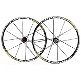 QHY Parti di ricambio QHY Ruote 26 27, 5 Pollici MTB Set di Ruote per Bici Cerchio MTB A Doppia Parete 24 / 24 QR Compatibile 7 8 9 10 11 velocità (Color : Yellow, Size : 26inch)