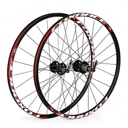 QHY Parti di ricambio QHY Ruote MTB Set Ruote 26" per Bici Fronte Retro Cerchio in Lega A Doppia Parete Ruota di Bicicletta 6 Cuscinetti Palin Freno Disco QR 1700g 7-11 velocità Cassette Hub 24H (Color : Black)