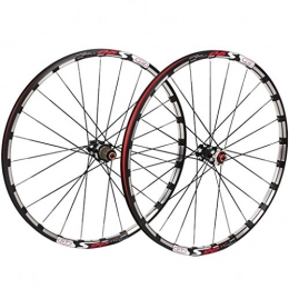 QHY Parti di ricambio QHY Ruote Ruota Bici da 26 27, 5 Pollici Set Ruote per Biciclette MTB Trilaterale Fresatura Cerchio in Lega Doppia Parete Mozzo in Carbonio QR Freno Disco Fronte Retro 7-11 velocità 24H