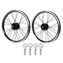 Qqmora Ruote per Mountain Bike Qqmora Set di Ruote per Bici Pieghevoli da 16 Pollici per Mountain Bike(Black)