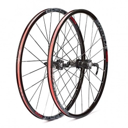 QXFJ Parti di ricambio QXFJ Ruote Bici, Set Ruote Mountain Bike 26 Pollici Raggi Piatti in Acciaio Inossidabile Mozzo Freno A Disco A 24 Fori A Tiraggio Dritto Lega Alluminio Compatibile con velocità 9 / 10 / 11