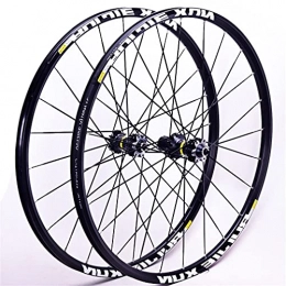 RUJIXU Parti di ricambio RUJIXU MTB Bike Wheelset 26 / 2.75 / 29" 24H diritto tirare raggi piatti, sgancio rapido, mozzo in carbonio freno a disco ruote per 7-11 velocità cassetta nero (colore : nero, dimensioni: 66 cm)