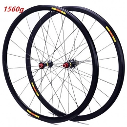 LIMQ Parti di ricambio Ruota 700C Road Bike Wheelset 28"Bicicletta A Sgancio Rapido Cerchio in Lega di Alluminio A Doppia Parete V-Brake 8-11 Speed ​​Card Volano Nero Ultraleggero 1560g