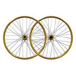 LRBBH Ruote per Mountain Bike Ruota Bici, mozzo a sgancio rapido in lega di alluminio a doppio strato freni a disco a cassetta Ruote Bici MTB Cerchio, 32 fori / d'oro / 26 Inch