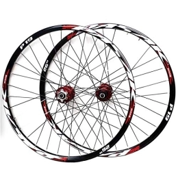 NEZIAN Ruote per Mountain Bike Ruota Bicicletta 26 27, 5 29 Pollici Mountain Bike Doppio Strato Cerchione In Alluminio Freno A Disco 7-11 Velocità QR 32H (Color : Red, Size : 26in)