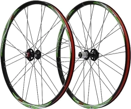 InLiMa Ruote per Mountain Bike Ruote da ciclismo Set di ruote for freni a disco for mountain bike Set di ruote for bicicletta a sgancio rapido da 26" Coppia di ruote for bicicletta (Color : Green, Size : 26'')