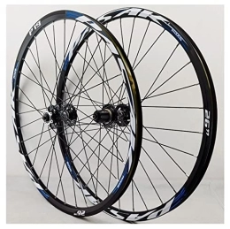 Asiacreate Parti di ricambio Ruote MTB 26" 27.5" 29" 32H Cerchio in Lega di Alluminio Sgancio Rapido Freno A Disco Ruote per Mountain Bike per Cassetta 7-11 velocità Set di Ruote per Bicicletta (Color : Blue, Size : 26'')