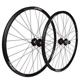 LHHL Ruote per Mountain Bike Ruote MTB Ruota 26 Pollici Lega di Alluminio Cerchio per Bicicletta Set di Ruote Bici Mozzo con Cuscinetto Sigillato Freno A Disco 32 Fori 7 8 9 velocità Cassetta (Color : Black, Size : 26inch)