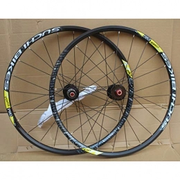 QHY Parti di ricambio Ruote MTB Ruota Bici 26 Pollici Orlo Doppia Parete Cuscinetto Sigillato Freno Disco QR per 8-10 velocità Volano Cassetta Ruote per Bicicletta 24H (Color : Yellow, Size : 26in)