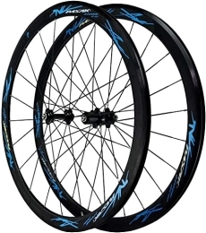 FOXZY Parti di ricambio Set di ruote for bicicletta da strada 700C, freni a V, ruote da corsa, adatte for mountain bike, velocità 7-11 (Color : Blue, Size : 700C)