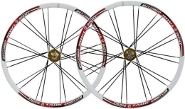 FOXZY Parti di ricambio Set di ruote for mountain bike da 26 "Set di ruote for freno a disco Mozzo a sgancio rapido for cerchione da bicicletta 24H, adatto for velocità 7 / 18 / 9 / 10 (Color : White Gold, Size : 26'')