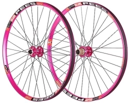 OMDHATU Ruote per Mountain Bike Set Di Ruote MTB Da 26 / 27, 5 / 29 Pollici Freno A Disco Mozzi A Cuscinetti Sigillati Supporto Cassetta 8-11 Velocità Set Di Ruote QR Ruota Anteriore / posteriore 32H (Color : Pink, Size : 29inch)