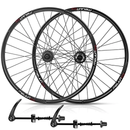 KLWEKJSD Parti di ricambio Set Di Ruote MTB Da 26 Pollici Cerchio A Doppia Parete In Lega Di Alluminio Ruote Per Mountain Bike Freno A Disco Sgancio Rapido 32 Fori Mozzo Per Cassetta 8-11speed (Color : Black, Size : 26in)