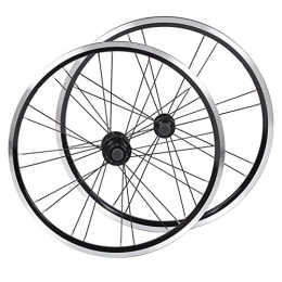 Set di Ruote per Bici, Anteriore in Lega di Alluminio 2 Ruote Posteriori a 4 Cuscinetti con Freno a V 20 Pollici Bicicletta Pieghevole per Mountain Bike