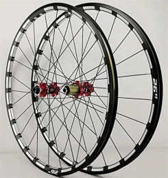 AWJ Ruote per Mountain Bike Set di Ruote per Bici MTB 26 27, 5 29 Pollici, Cerchi CNC Thru Axl Freno a Disco Ruote da Ciclismo Mozzo con Cuscinetto sigillato 24 Fori 7-11 velocità Ruota a Cassetta