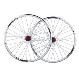 CTRIS Parti di ricambio Set di ruote per bicicletta da 26 pollici Mountain Bike a doppia parete in lega di alluminio / V freno ruote per bicicletta QR 7 / 8 / 9 / 10 velocità ruota libera Set 32H (colore: bianco, dimensioni: 26 ")