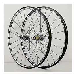 EMISOO Parti di ricambio Set di ruote per Mountain Bike 26 / 27.5'' 29 pollici MTB Freno a disco Ruote con perno passante Raggi a trazione dritta Cerchio mozzo 24H per cassetta 7 8 9 10 11 12 velocità (Color : Titanium, Size :