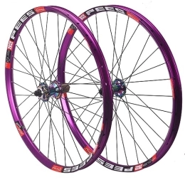 OMDHATU Ruote per Mountain Bike Set Di Ruote Per Mountain Bike Da 26 / 27, 5 / 29 Pollici Freno A Disco Mozzi A Cuscinetti Sigillati Supporto Cassetta 8-11 Velocità QR Ruota Anteriore / posteriore 32H (Color : Dazzling colors, Size : 27.