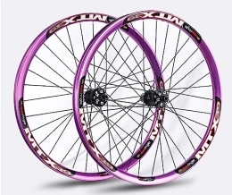 OMDHATU Ruote per Mountain Bike Set di ruote per mountain bike da 26 / 27, 5 pollici Cerchi con freno a disco Mozzi con cuscinetti sigillati Supporto cassetta 11 velocità Asse passante (Color : Purple, Size : 26in)