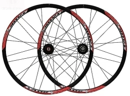 OMDHATU Ruote per Mountain Bike Set di ruote per mountain bike da 26 pollici Cerchio in lega di alluminio a doppio strato Mozzi in alluminio lavorati a CNC a sfere QR Disc Brake per cassetta 7-10 velocità (Color : Black+red)