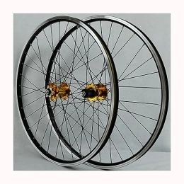 OMDHATU Ruote per Mountain Bike Set Di Ruote Per Mountain Bike Da 26 Pollici Cerchioni Con Freno A Disco V-brake A Doppia Funzione Mozzi A Cuscinetti Sigillati Supporto Cassetta 8-12 Velocità Sgancio Rapido (Color : Gold)