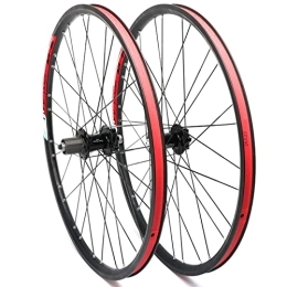 Puozult Ruote per Mountain Bike Set Ruote 26 Pollici Mountain Bike 8-9-10 velocità Ruote Lega A Doppia Parete per Bicicletta MTB Ruota Anteriore Ruota Posteriore Freno A Disco Sgancio Rapido 28 Fori (Size : 26inch)