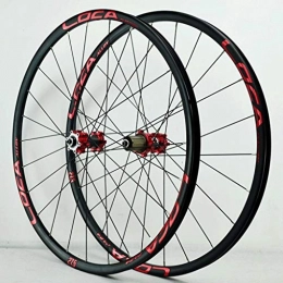 LSRRYD Parti di ricambio Set Ruote Bici 26 27, 5 29 Pollici MTB Freno Disco Ruota Bicicletta Cerchio in Lega 24 Raggi Mozzi Cuscinetti Sigillati per Volano Cassetta 8-12 velocità QR (Color : B-Red, Size : 26inch)