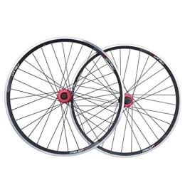 NaHaia Parti di ricambio Set ruote bici 26, cerchio MTB doppia parete Freno a disco V-Brake a sgancio rapido Disco foro per mountain bike ibrido 7 8 9 10 velocità