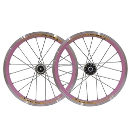 NEZIAN Parti di ricambio Set Ruote Da Mountain Bike 16 20H MTB Della Bicicletta Lega Di Rim V Brake Sgancio Rapido Anteriore E Posteriore 11 Speed ​​Per Pieghevole (Color : D)