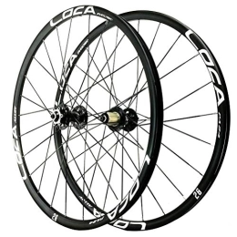 NEZIAN Parti di ricambio Set Ruote Da Mountain Bike 26 27, 5 Bicicletta Doppio Strato Cerchione Alluminio Cuscinetto Sigillato Freno A Disco Mozzo Cassetta 8-12velocità QR 24H (Color : Schwarz, Size : 26in)