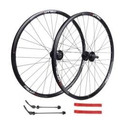 MirOdo Parti di ricambio Set Ruote Per Mountain Bike 26" Cerchi In Alluminio Doppia Parete 32 Fori QR V / freno Disco Set Ruote Anteriori Posteriori Mozzi Rotanti Supporto Per Set Ruote MTB 7 / 8 / 9 / 10 Velocità (Color : Black, S