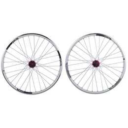 SHKJ Ruote per Mountain Bike SHKJ Ruote per Mountain Bike 26 Pollici Cerchio / Disco Freno Ruote MTB Sgancio Rapido Mozzo Cassetta 7 / 8 / 9 / 10 velocità Ruota Anteriore Posteriore (Color : 26'' White)